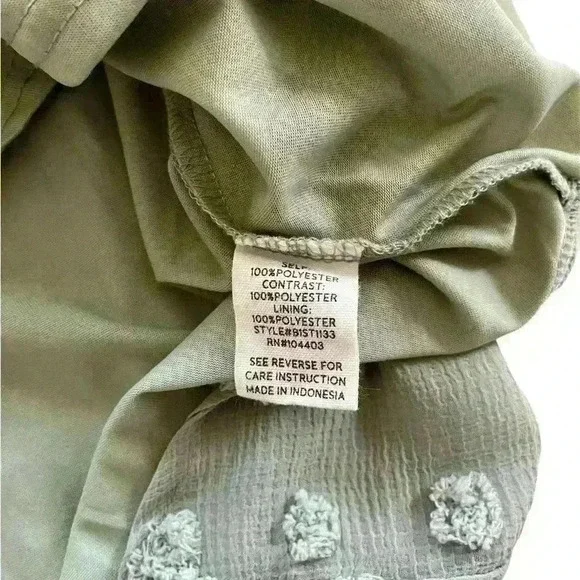 Blu Pepper Textured Flutter Sleeve Top, EUC, Dusty Mint, Size S - Picture 7 of 8